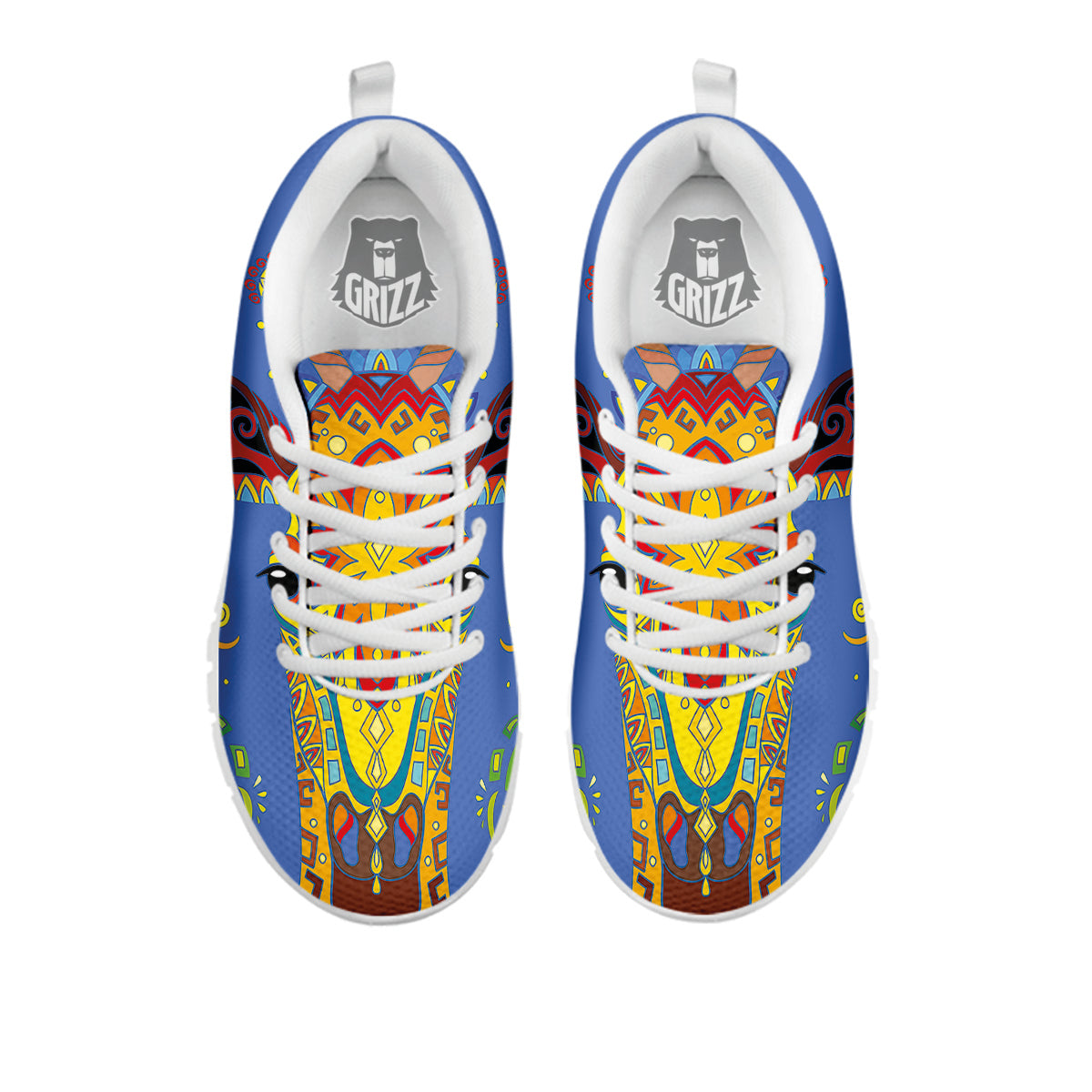 Portrait Giraffe Colorful Print White Sneaker-grizzshop