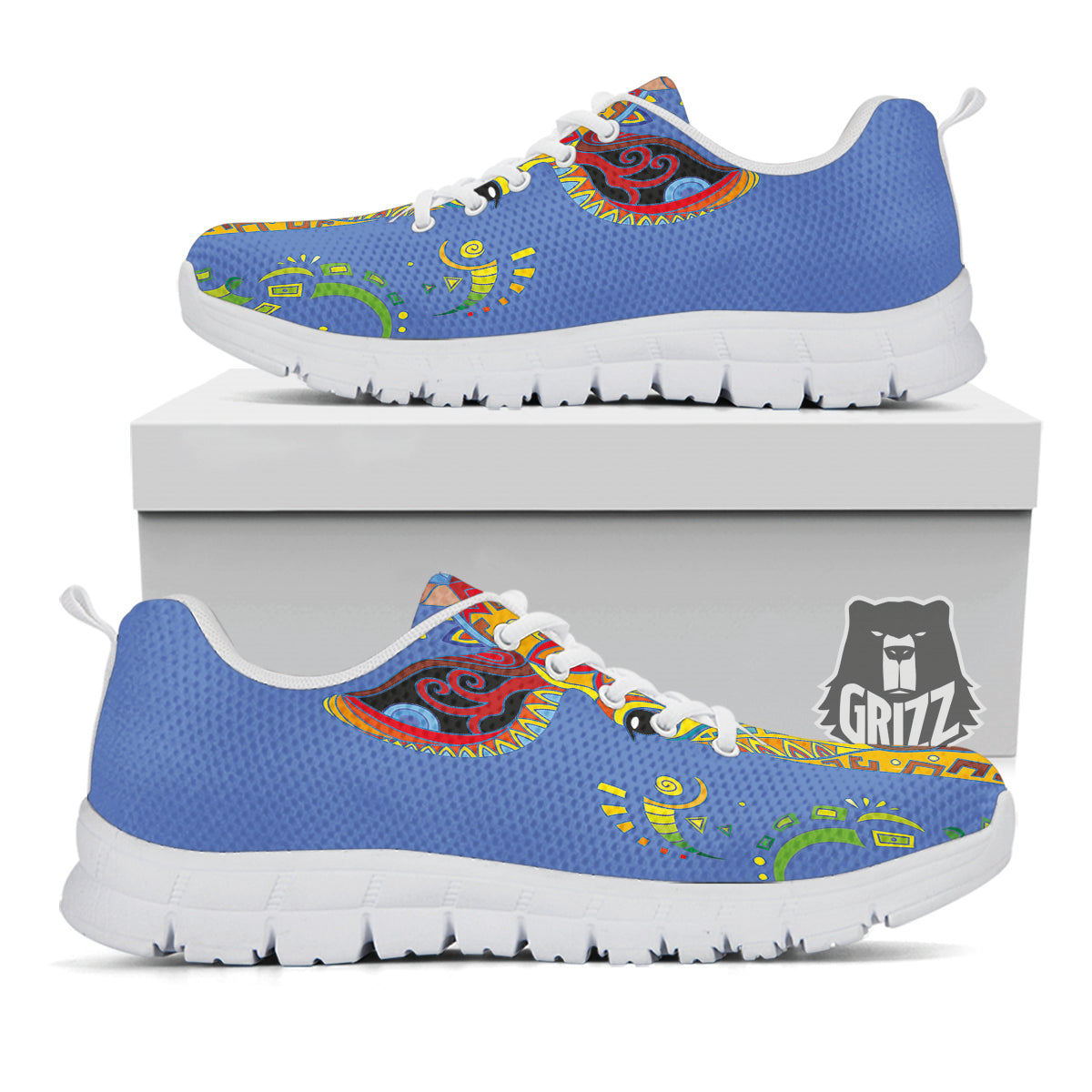 Portrait Giraffe Colorful Print White Sneaker-grizzshop