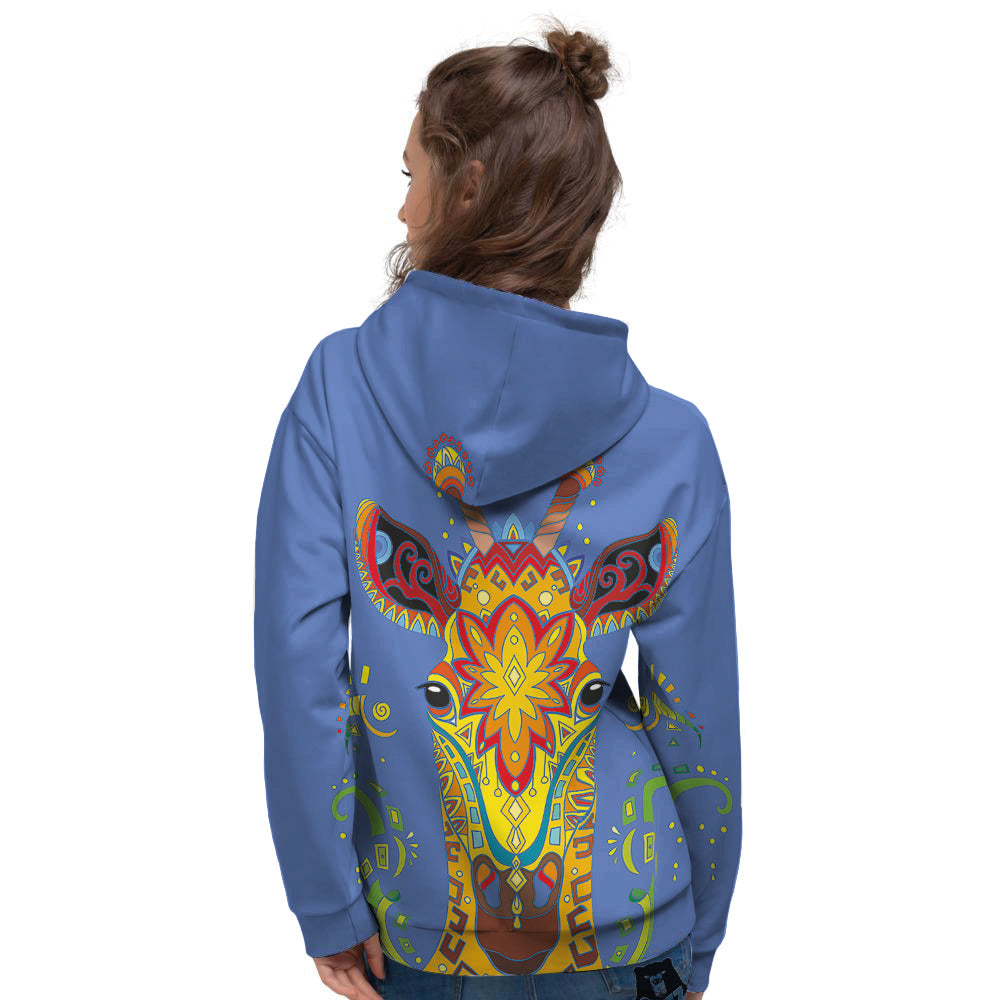 Portrait Giraffe Colorful Print Women's Hoodie-grizzshop
