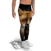 Portrait Head Fox Print Men's Leggings-grizzshop