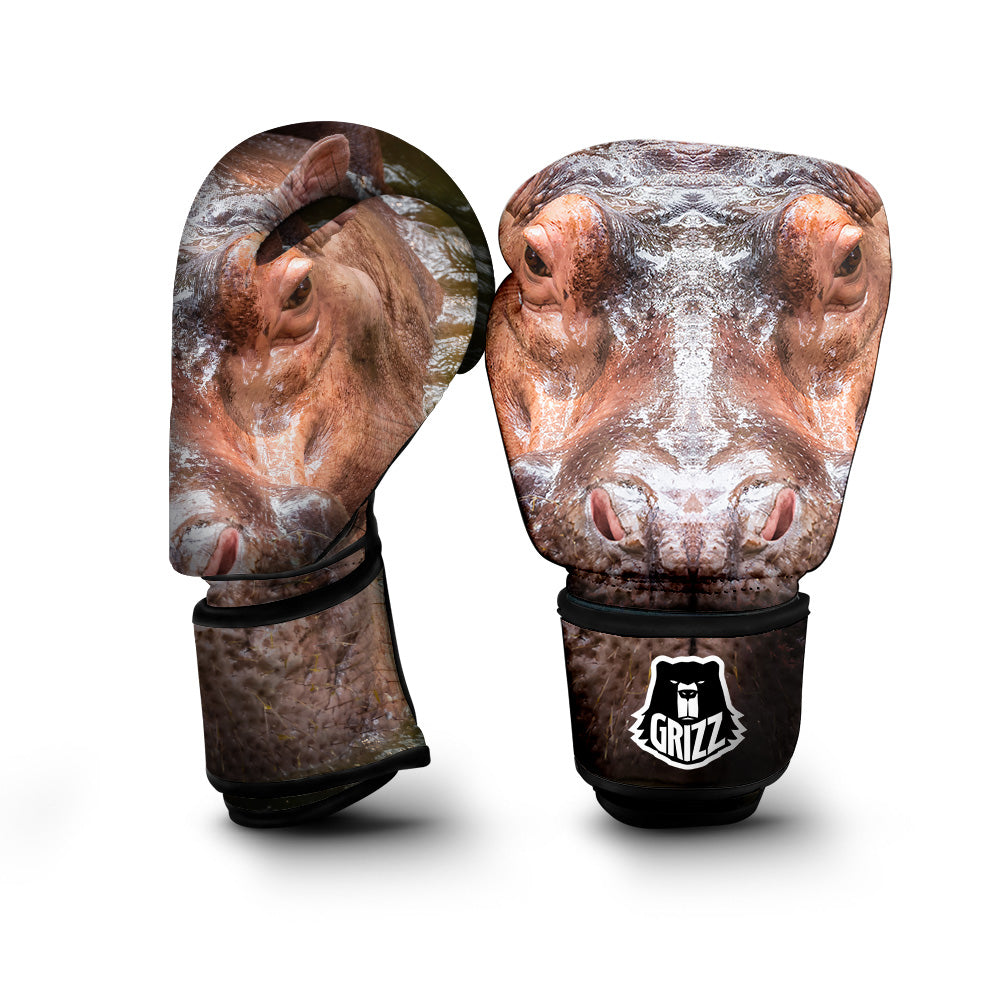 Portrait Hippo Print Boxing Gloves-grizzshop