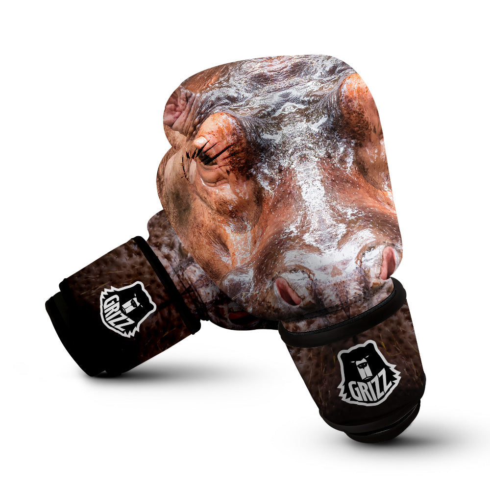 Portrait Hippo Print Boxing Gloves-grizzshop