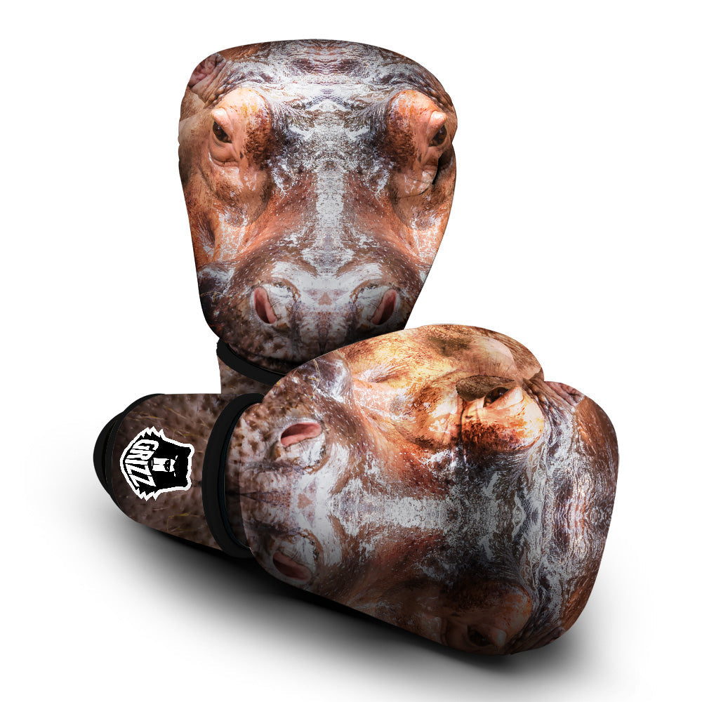 Portrait Hippo Print Boxing Gloves-grizzshop
