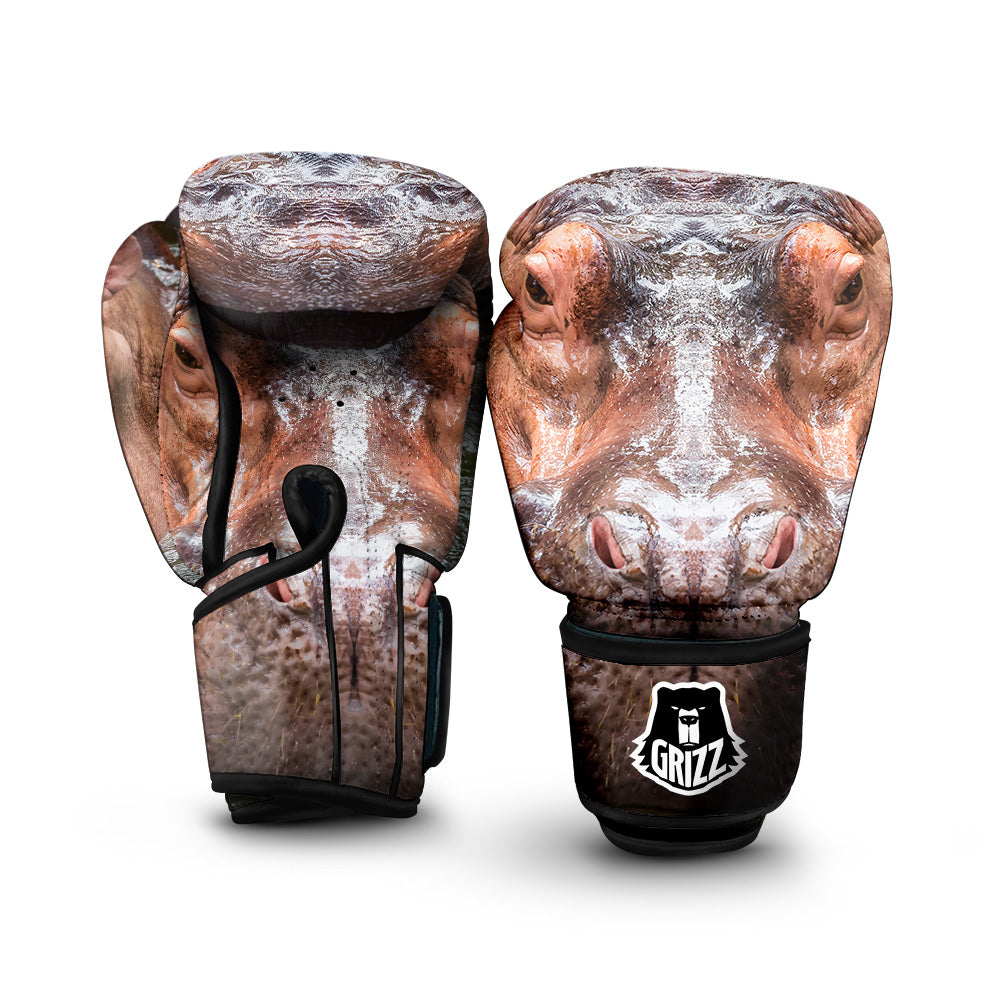 Portrait Hippo Print Boxing Gloves-grizzshop