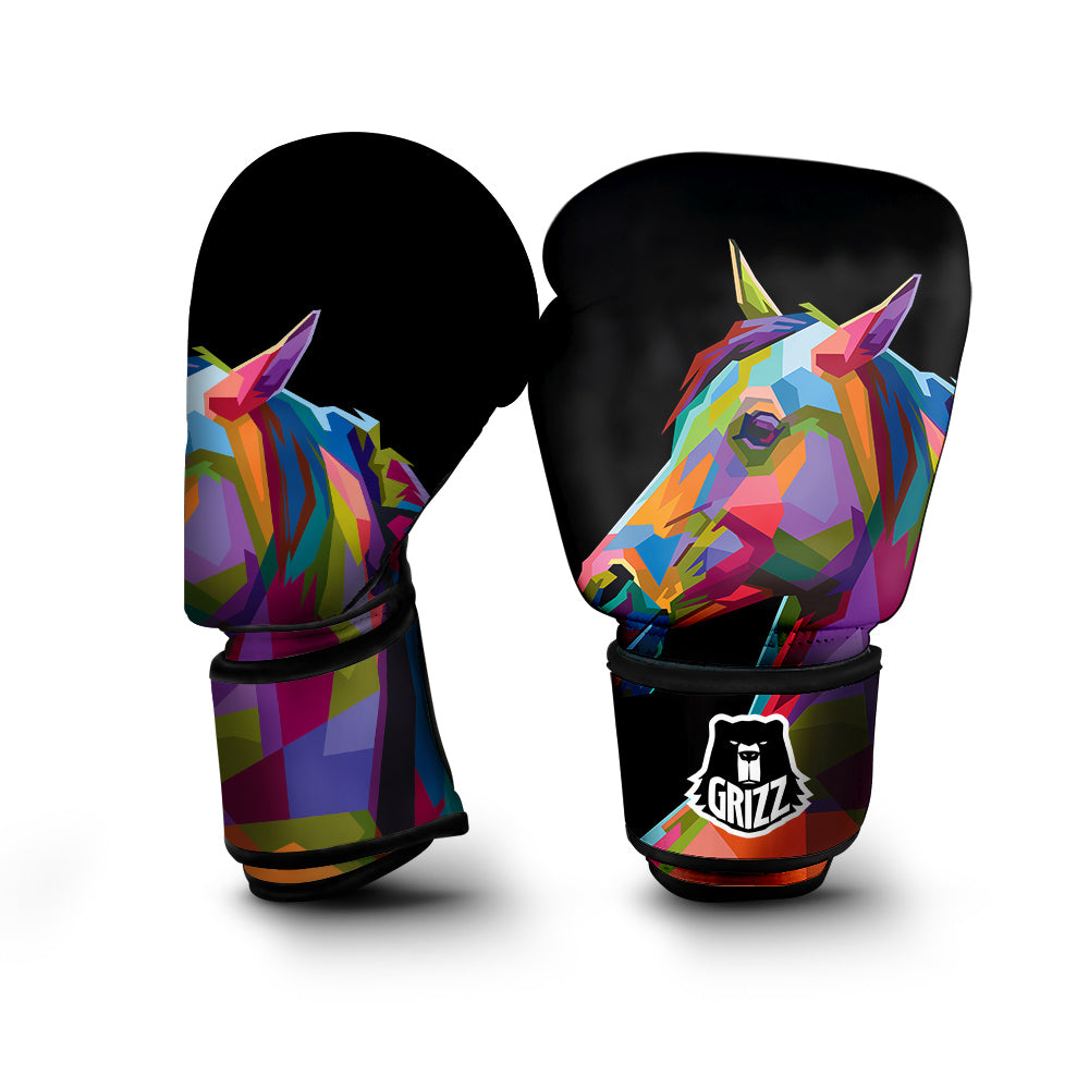 Portrait Horse Colorful Print Boxing Gloves-grizzshop
