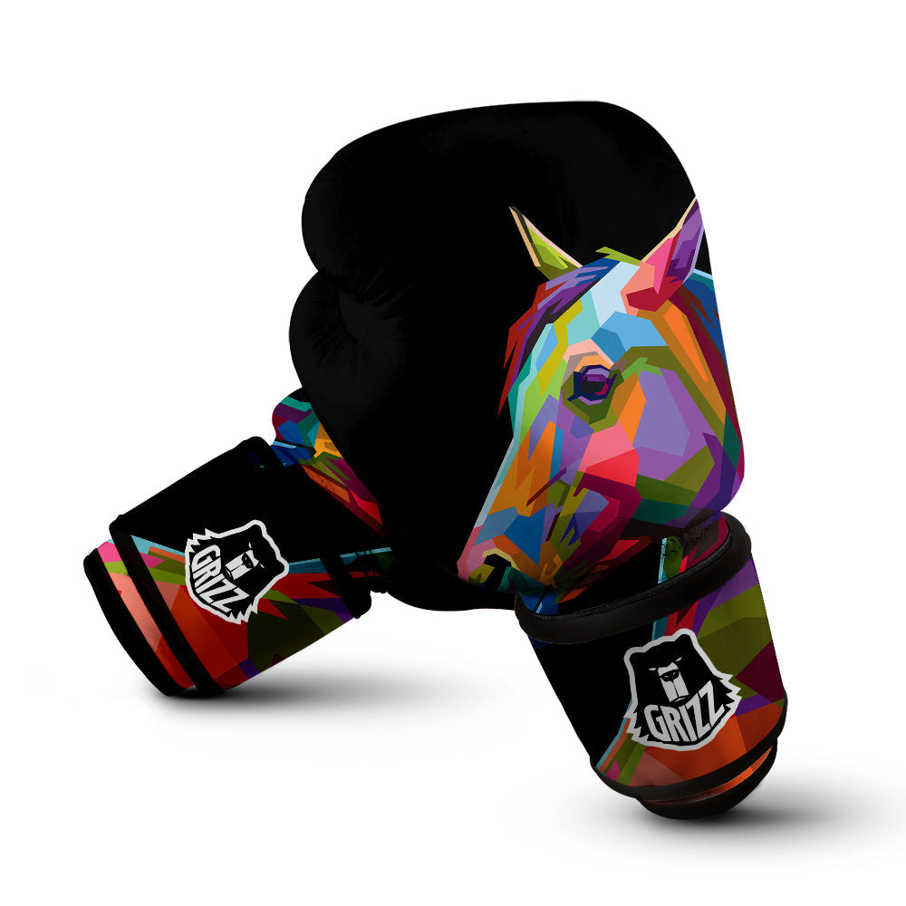 Portrait Horse Colorful Print Boxing Gloves-grizzshop