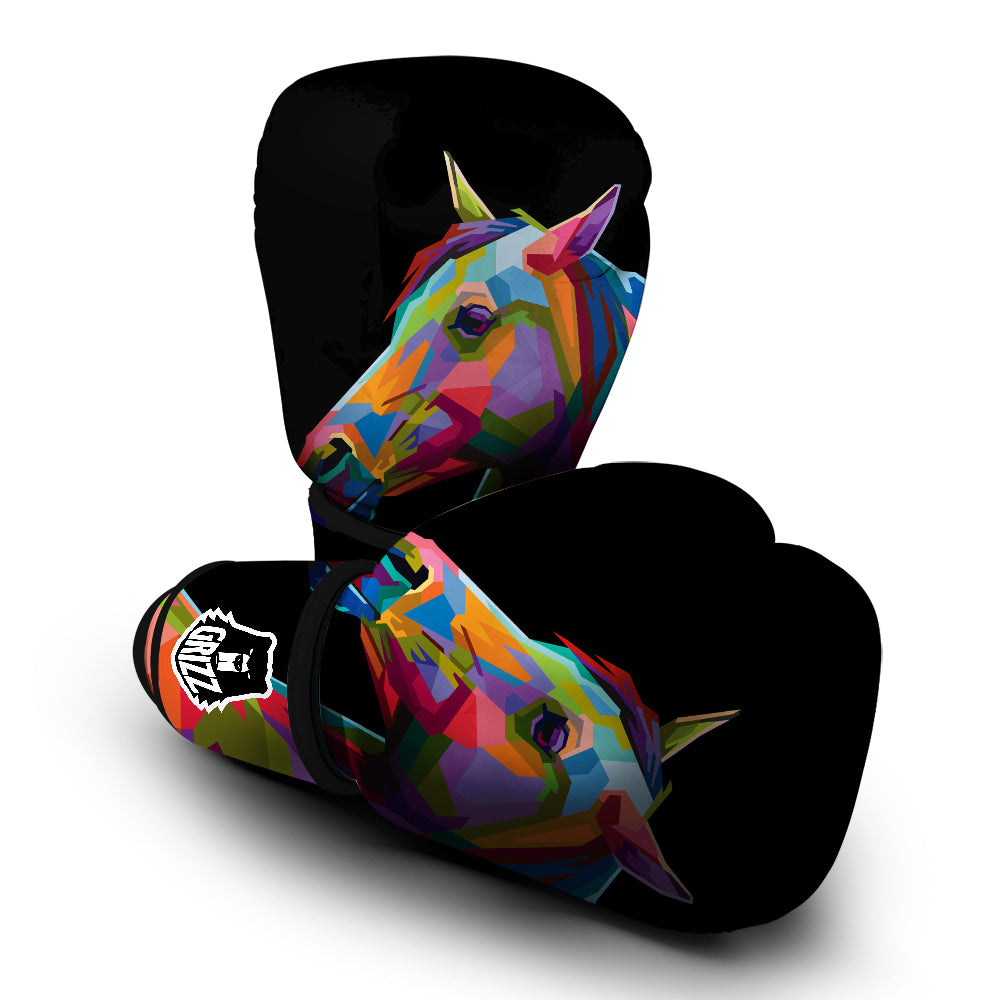 Portrait Horse Colorful Print Boxing Gloves-grizzshop