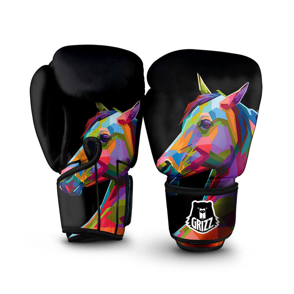 Portrait Horse Colorful Print Boxing Gloves-grizzshop