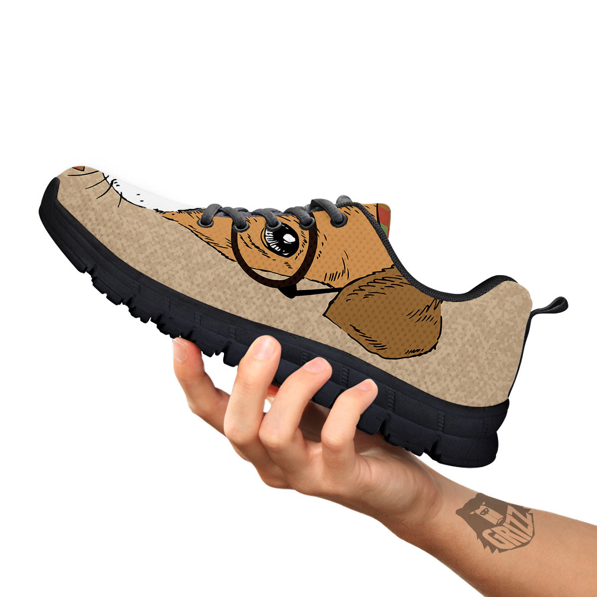 Portrait Jack Russell Terrier Print Black Sneaker-grizzshop