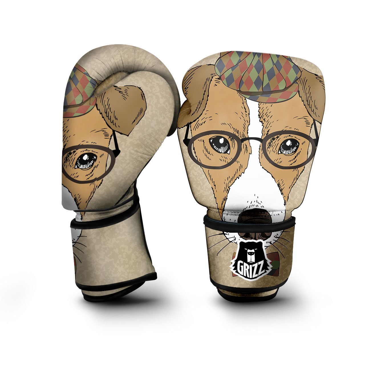 Portrait Jack Russell Terrier Print Boxing Gloves-grizzshop