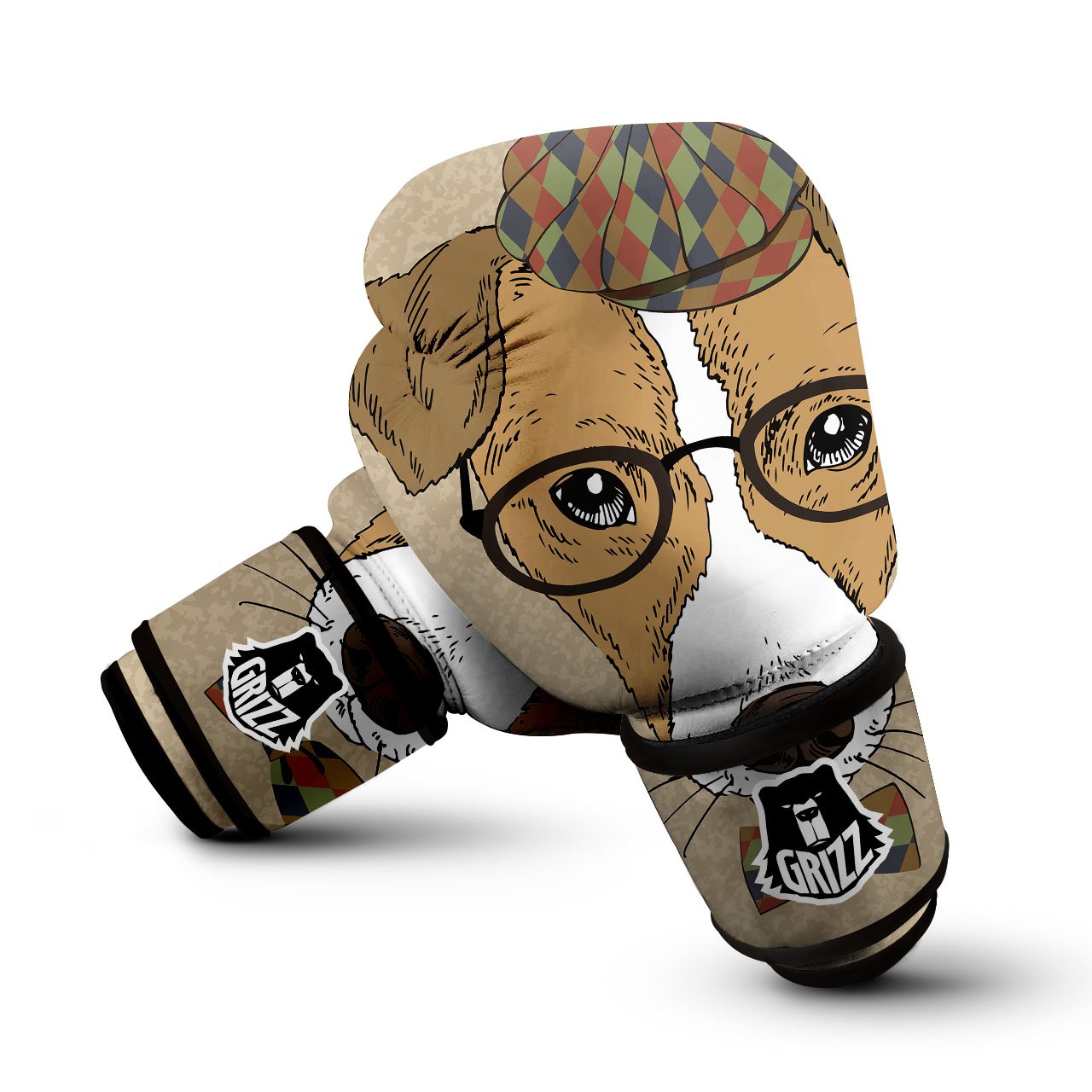 Portrait Jack Russell Terrier Print Boxing Gloves-grizzshop