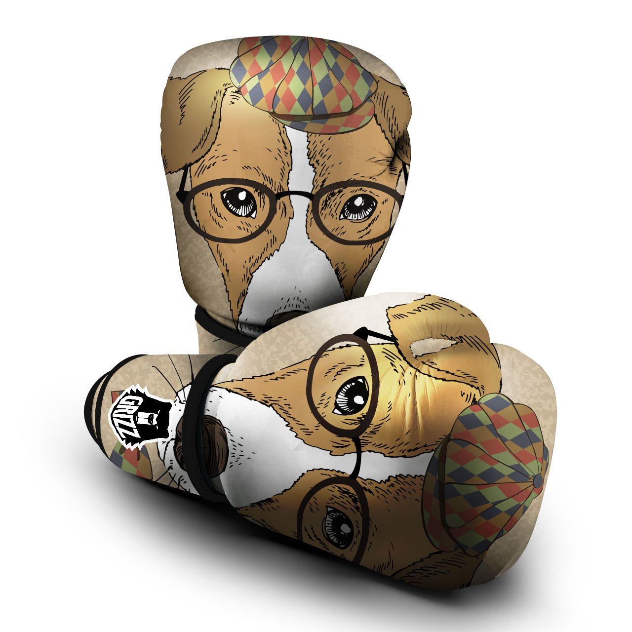 Portrait Jack Russell Terrier Print Boxing Gloves-grizzshop