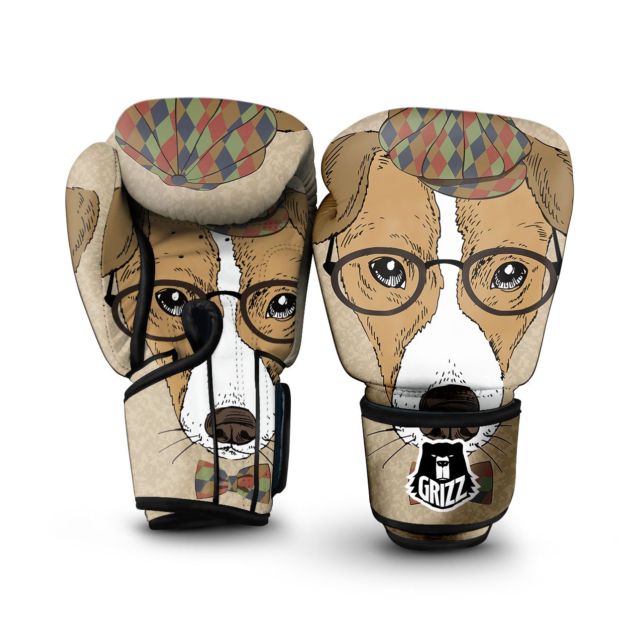 Portrait Jack Russell Terrier Print Boxing Gloves-grizzshop