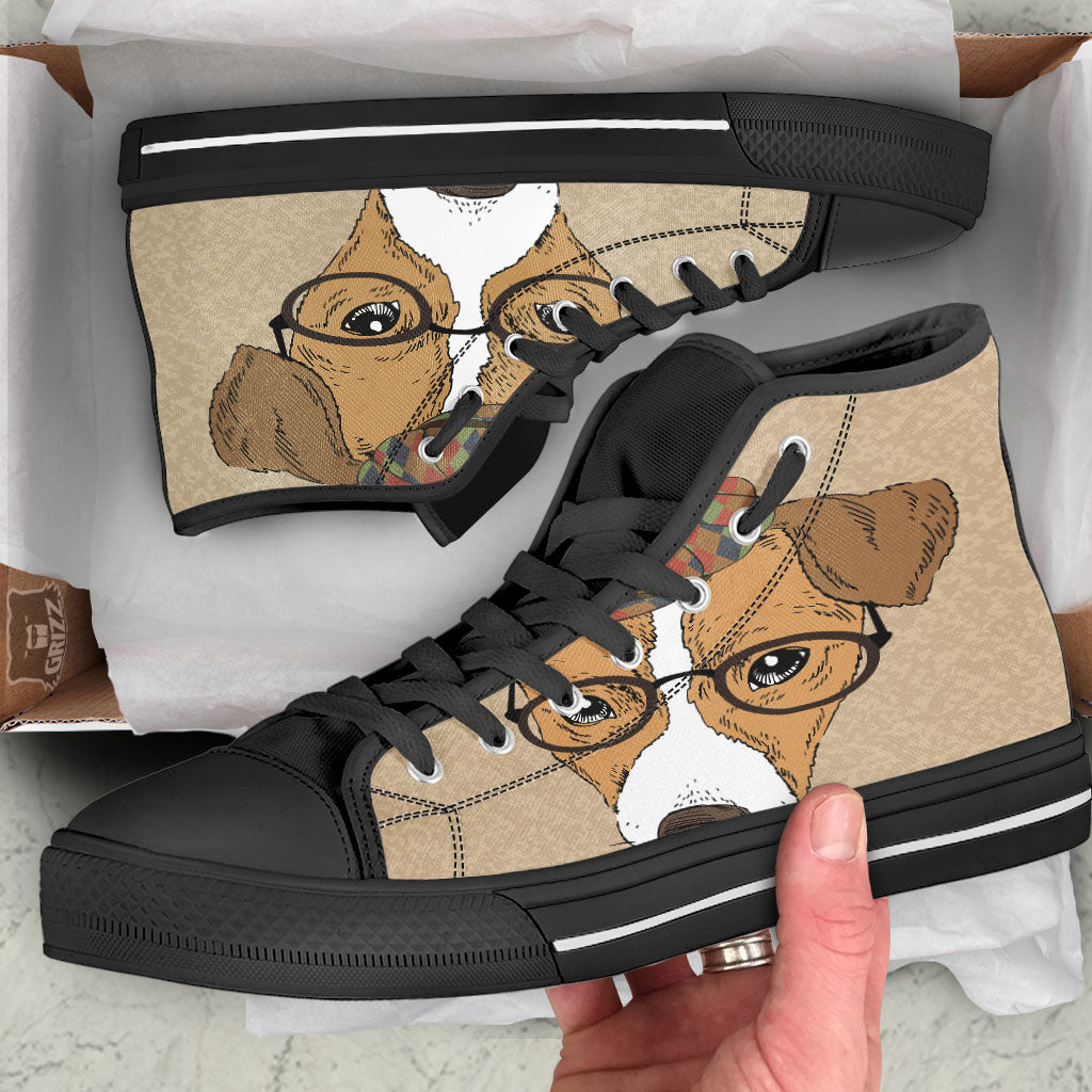 Portrait Jack Russell Terrier Print High Top Shoes-grizzshop