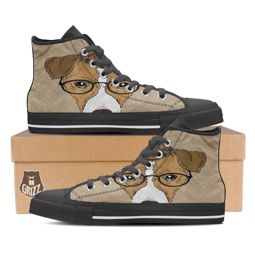 Portrait Jack Russell Terrier Print High Top Shoes-grizzshop