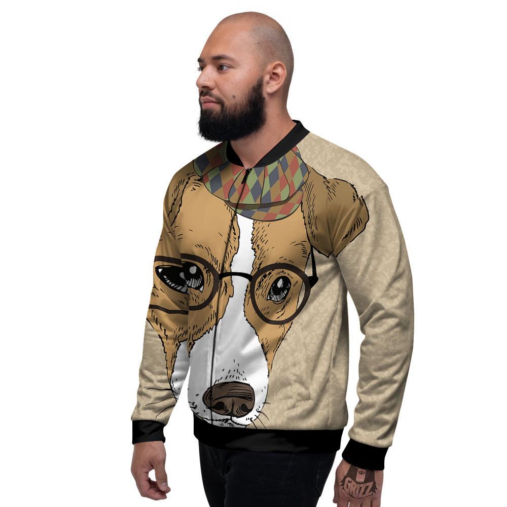 Portrait Jack Russell Terrier Print Men's Bomber Jacket-grizzshop
