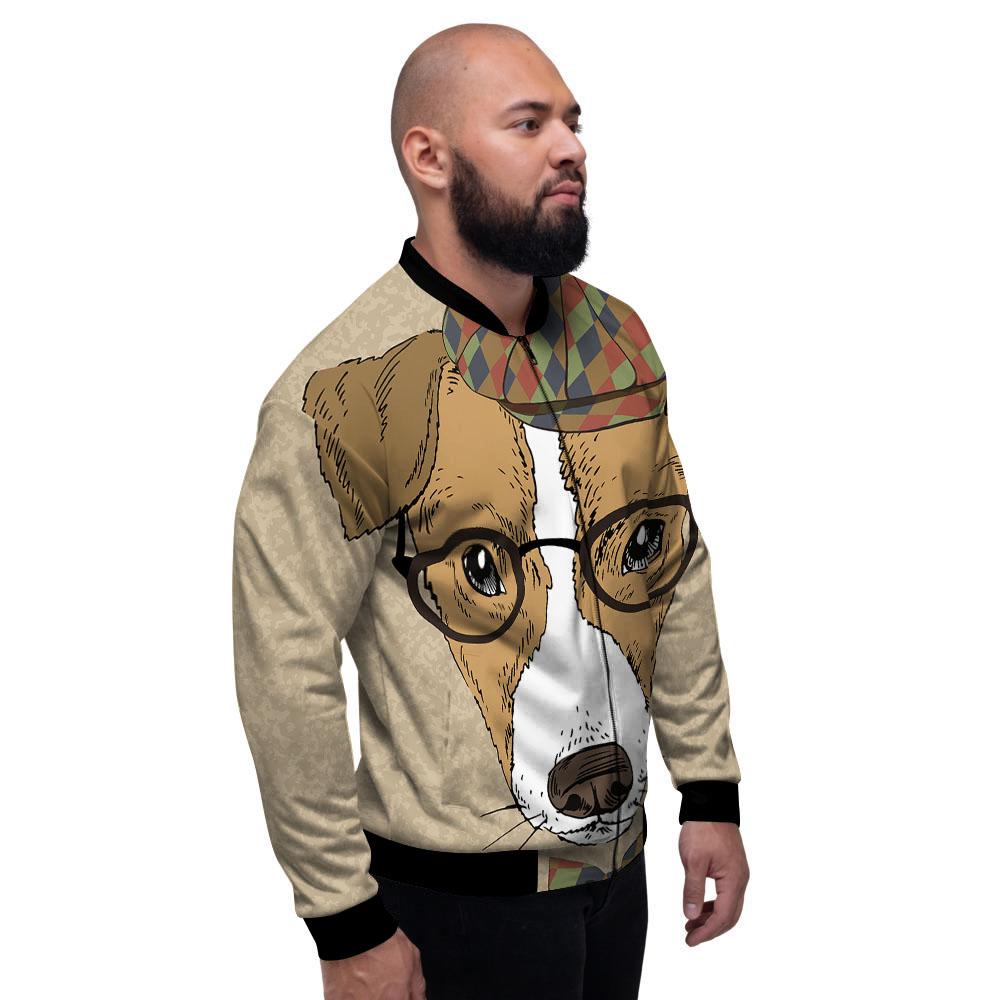 Portrait Jack Russell Terrier Print Men's Bomber Jacket-grizzshop