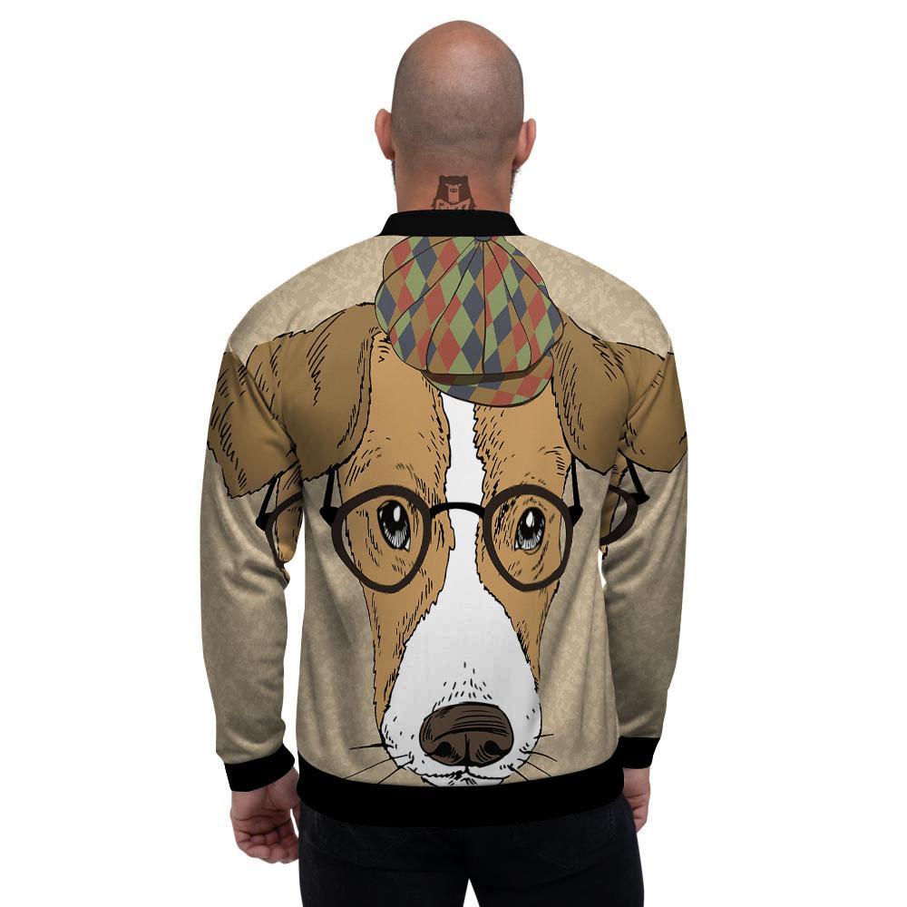 Portrait Jack Russell Terrier Print Men's Bomber Jacket-grizzshop