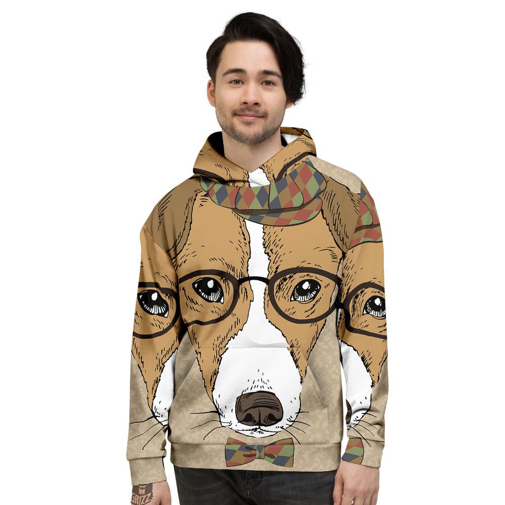 Portrait Jack Russell Terrier Print Men's Hoodie-grizzshop