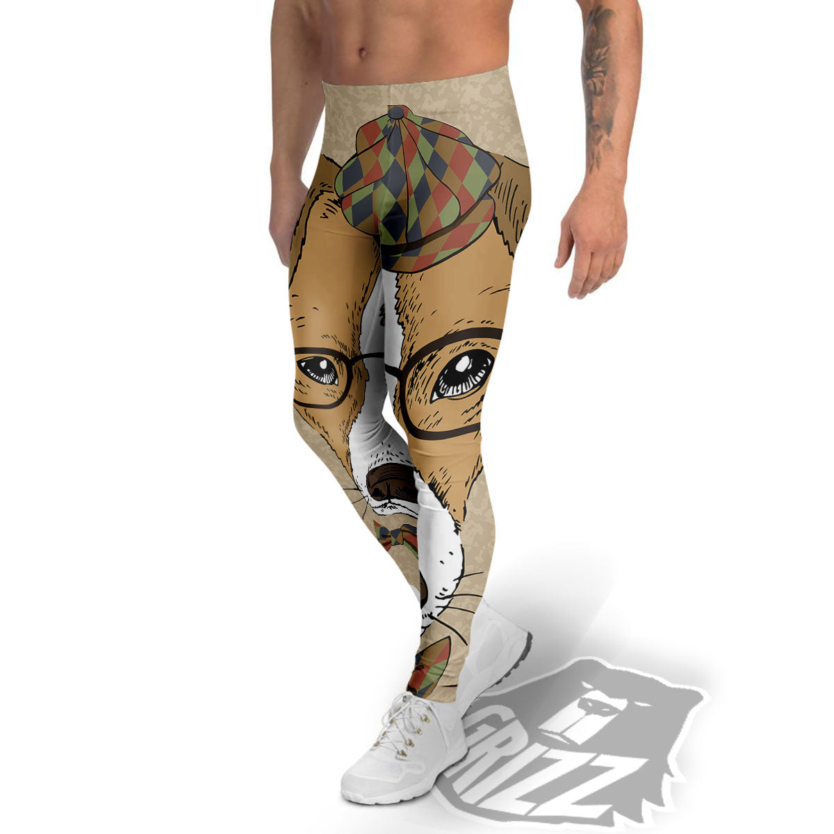Portrait Jack Russell Terrier Print Men's Leggings-grizzshop