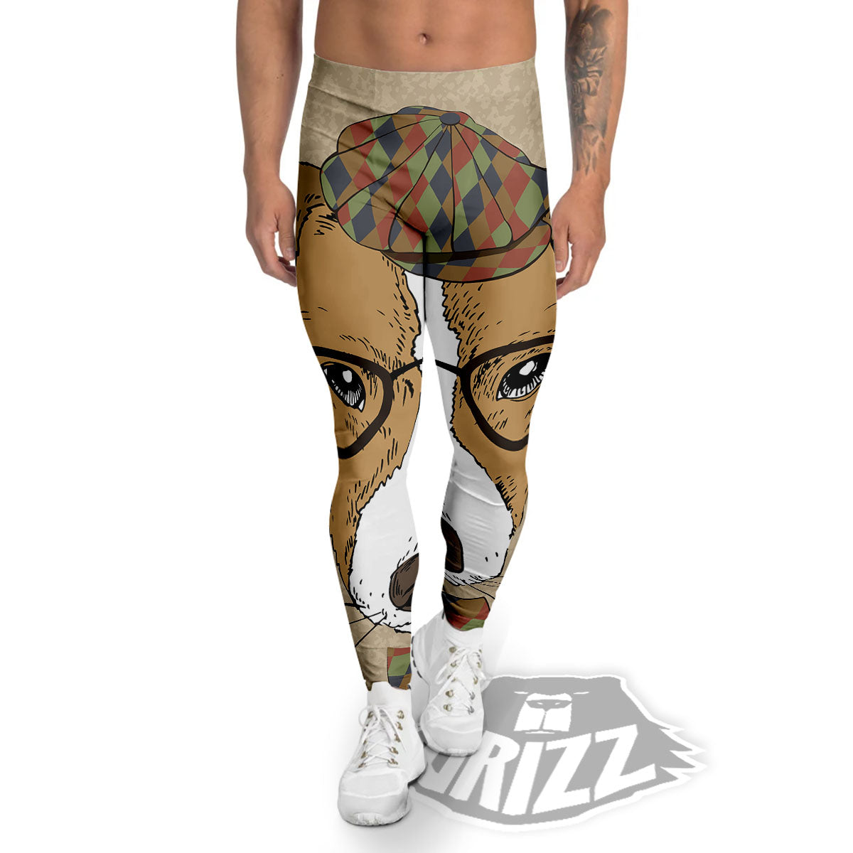 Portrait Jack Russell Terrier Print Men's Leggings-grizzshop
