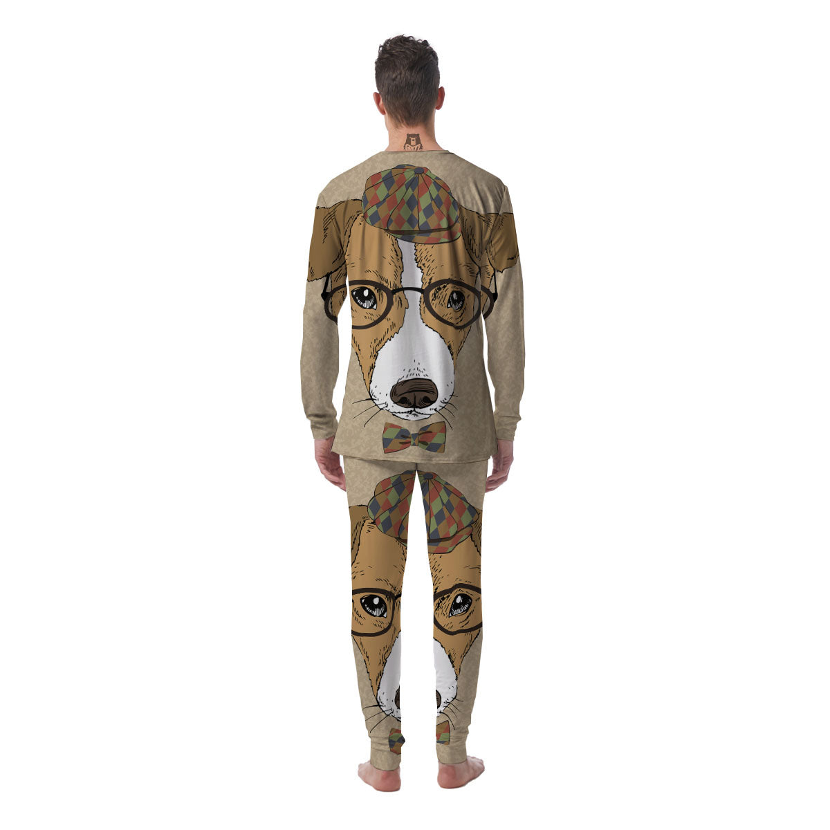 Portrait Jack Russell Terrier Print Men's Pajamas-grizzshop