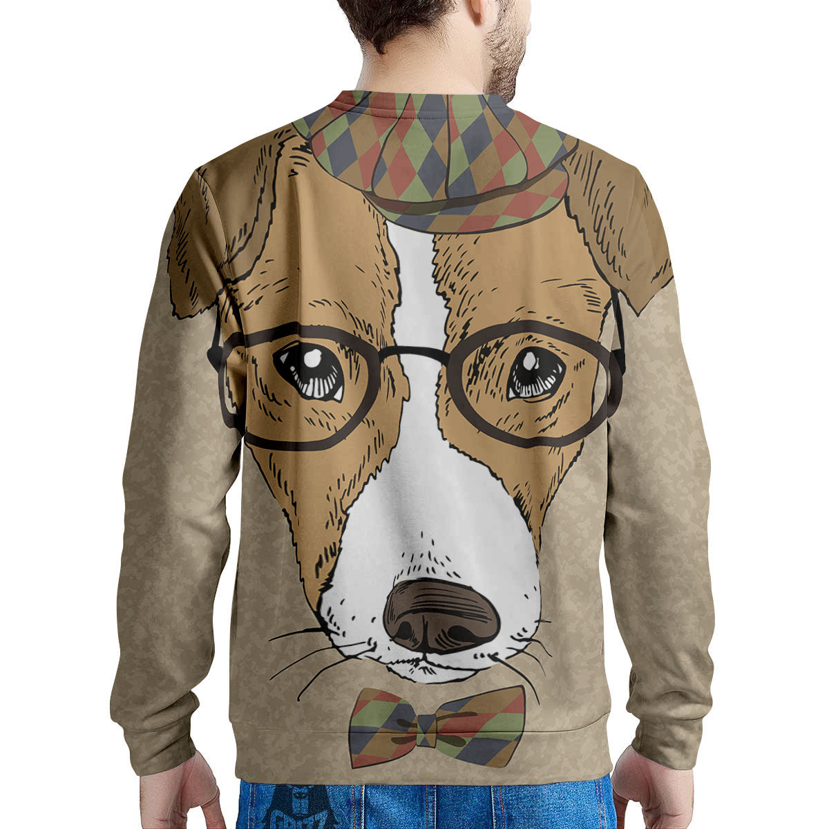 Portrait Jack Russell Terrier Print Men's Sweatshirt-grizzshop