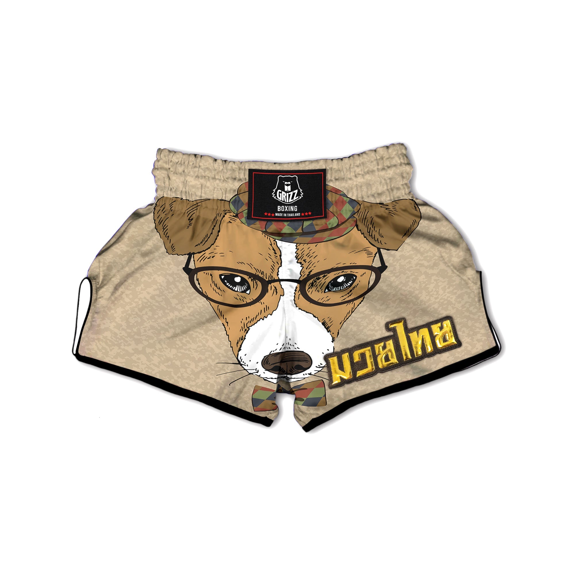 Portrait Jack Russell Terrier Print Muay Thai Boxing Shorts-grizzshop