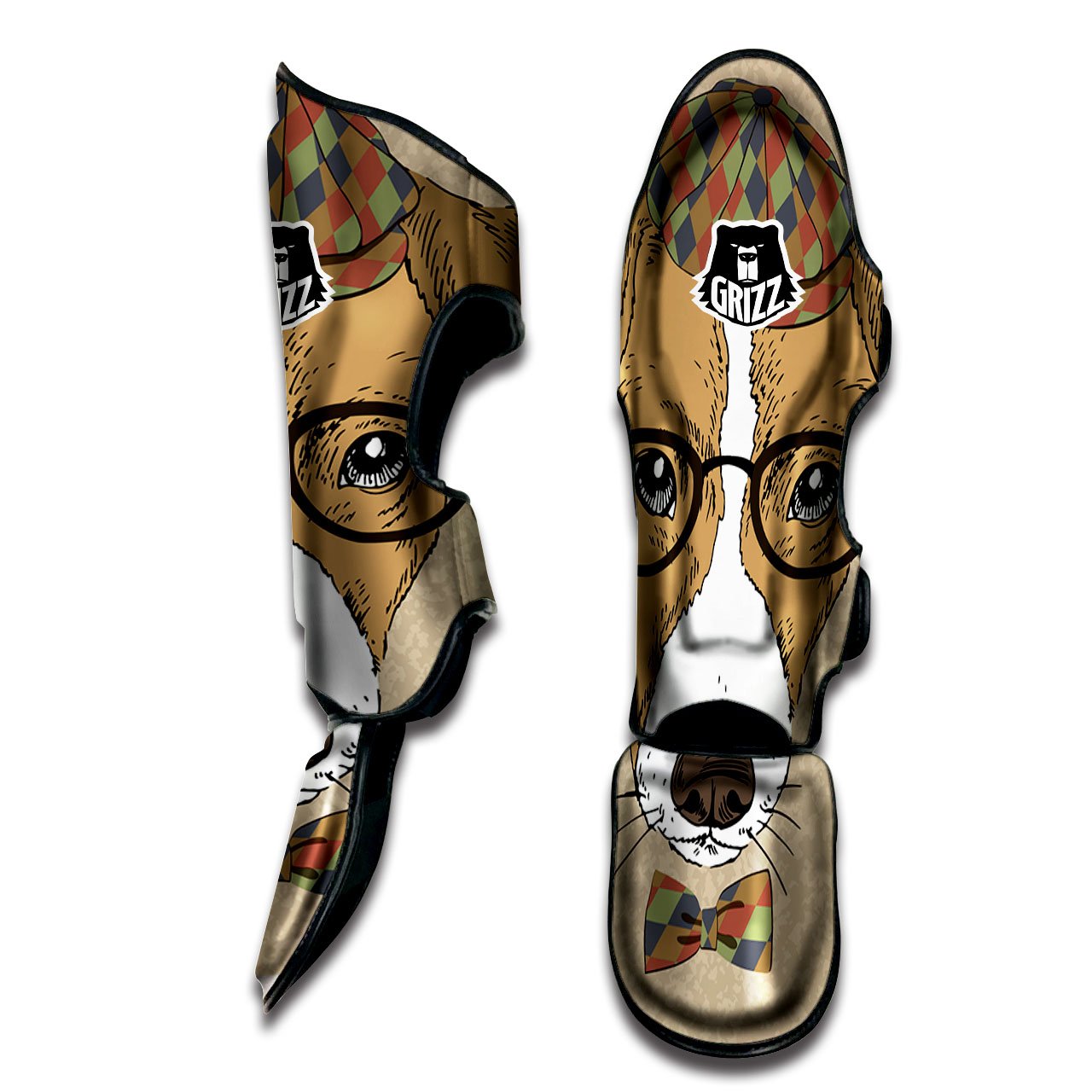 Portrait Jack Russell Terrier Print Muay Thai Shin Guards-grizzshop