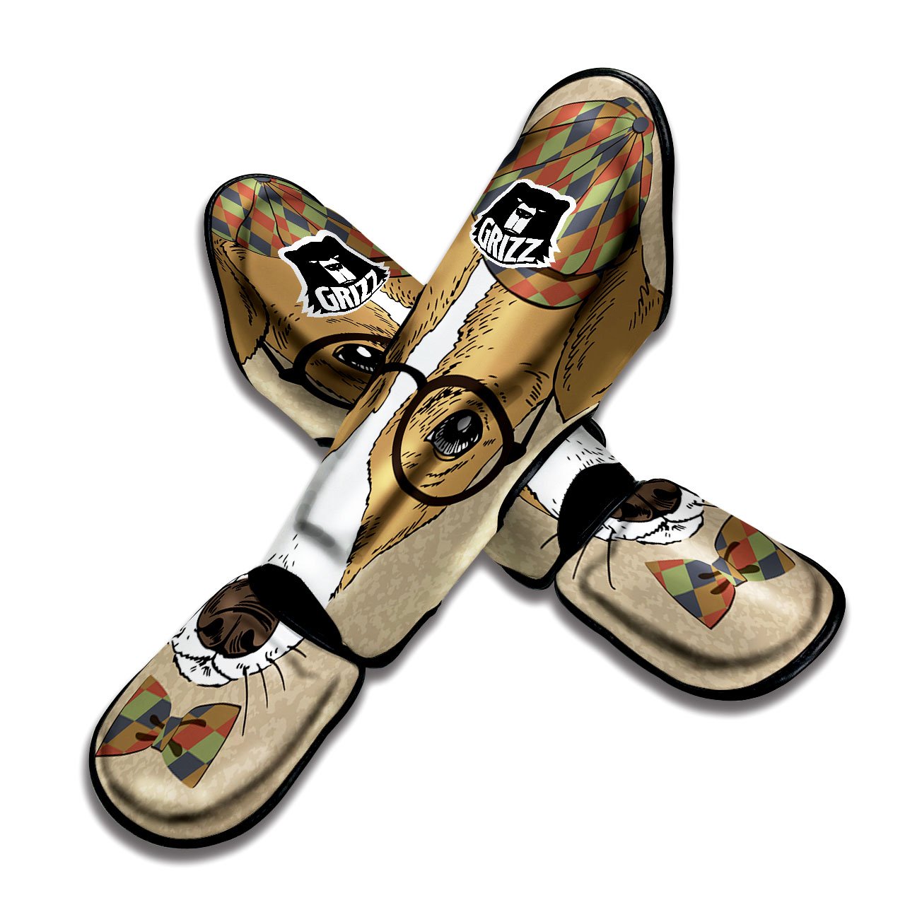 Portrait Jack Russell Terrier Print Muay Thai Shin Guards-grizzshop