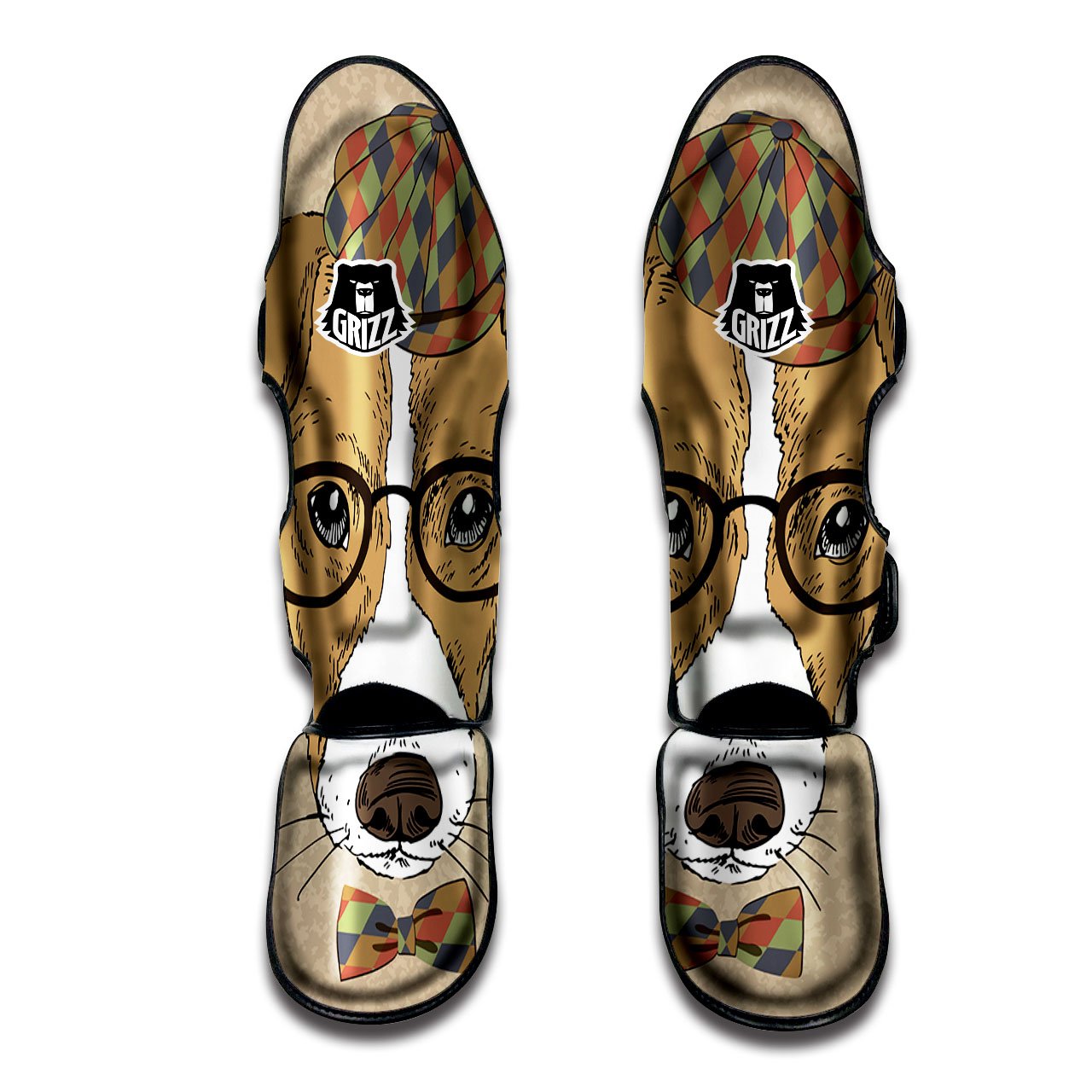 Portrait Jack Russell Terrier Print Muay Thai Shin Guards-grizzshop
