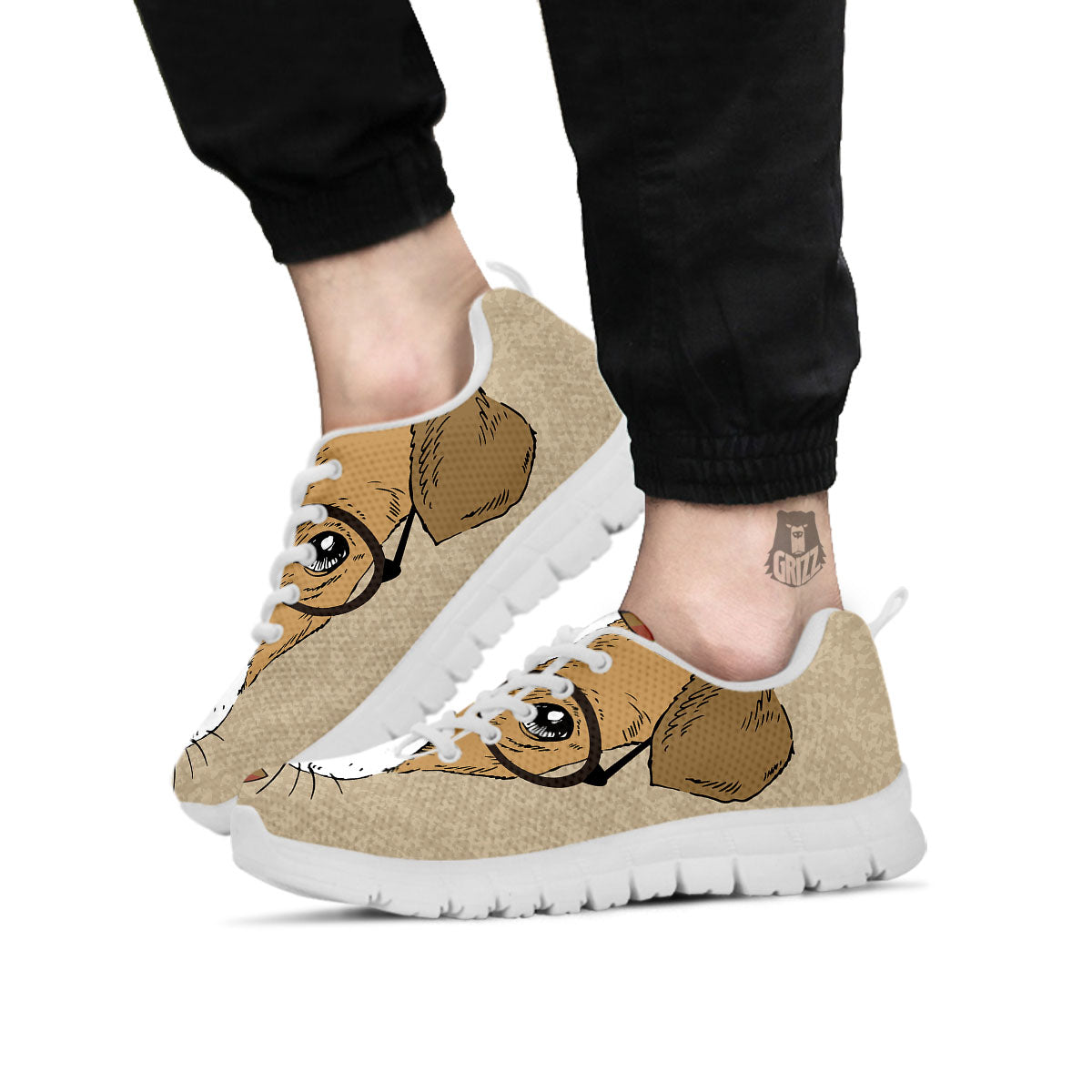 Portrait Jack Russell Terrier Print White Sneaker-grizzshop