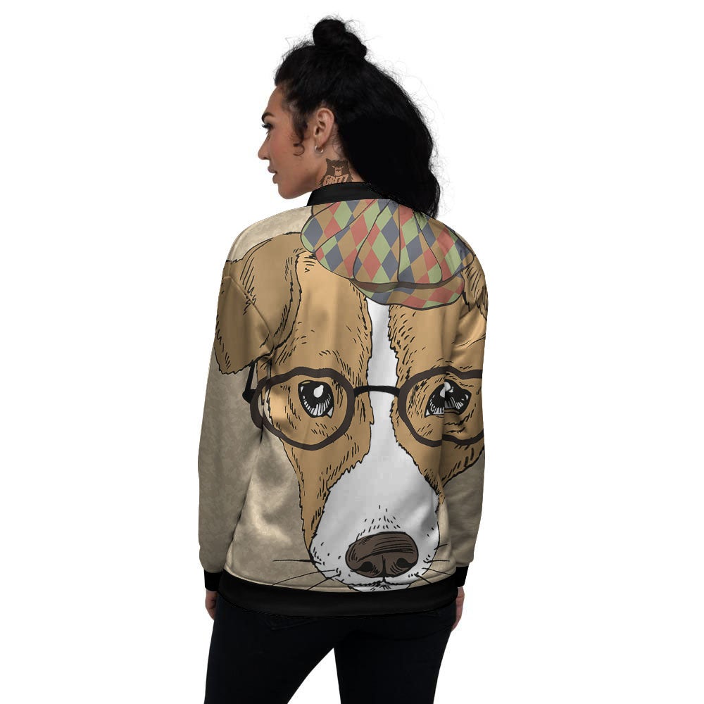 Portrait Jack Russell Terrier Print Women's Bomber Jacket-grizzshop