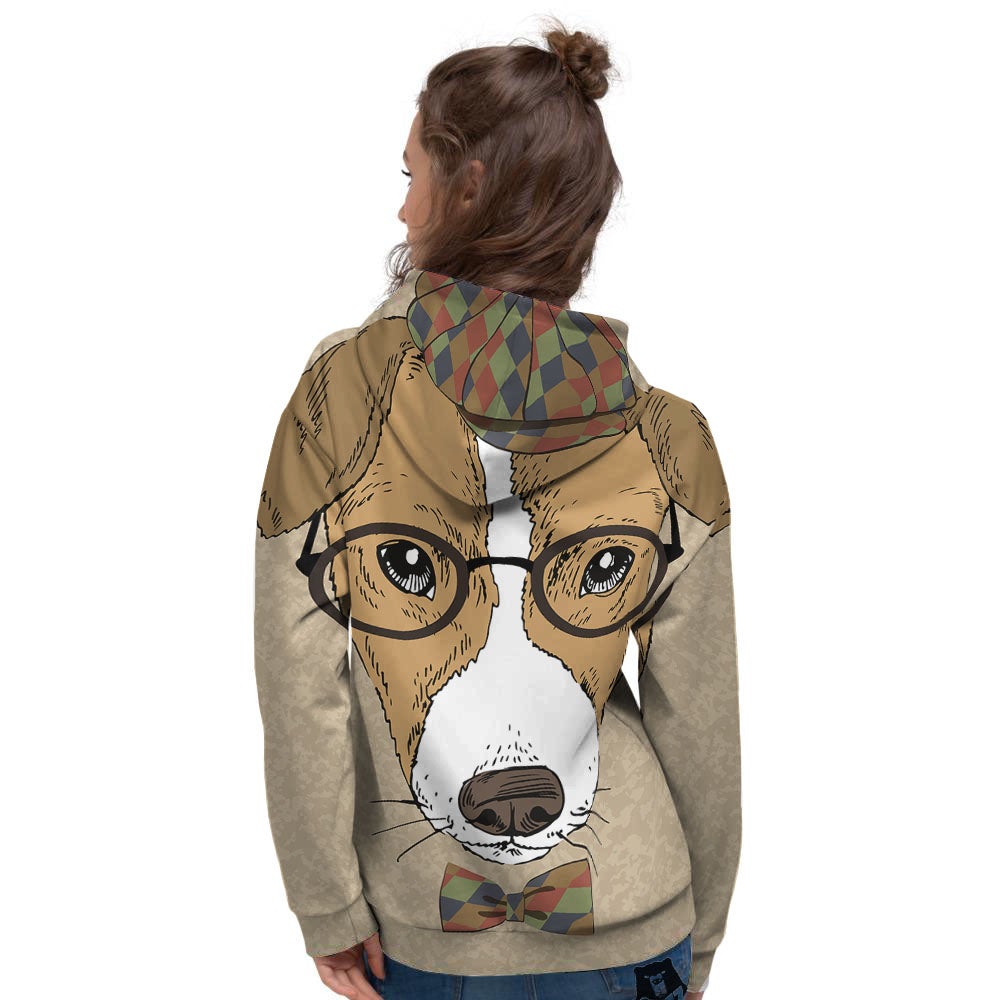 Portrait Jack Russell Terrier Print Women's Hoodie-grizzshop