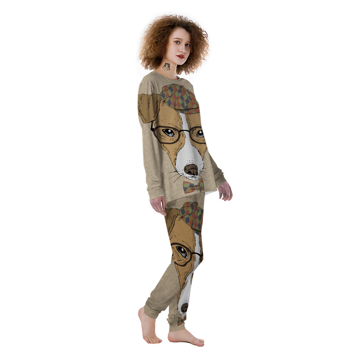 Portrait Jack Russell Terrier Print Women's Pajamas-grizzshop