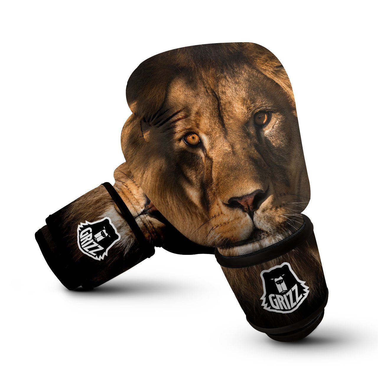 Portrait Leo Print Boxing Gloves-grizzshop