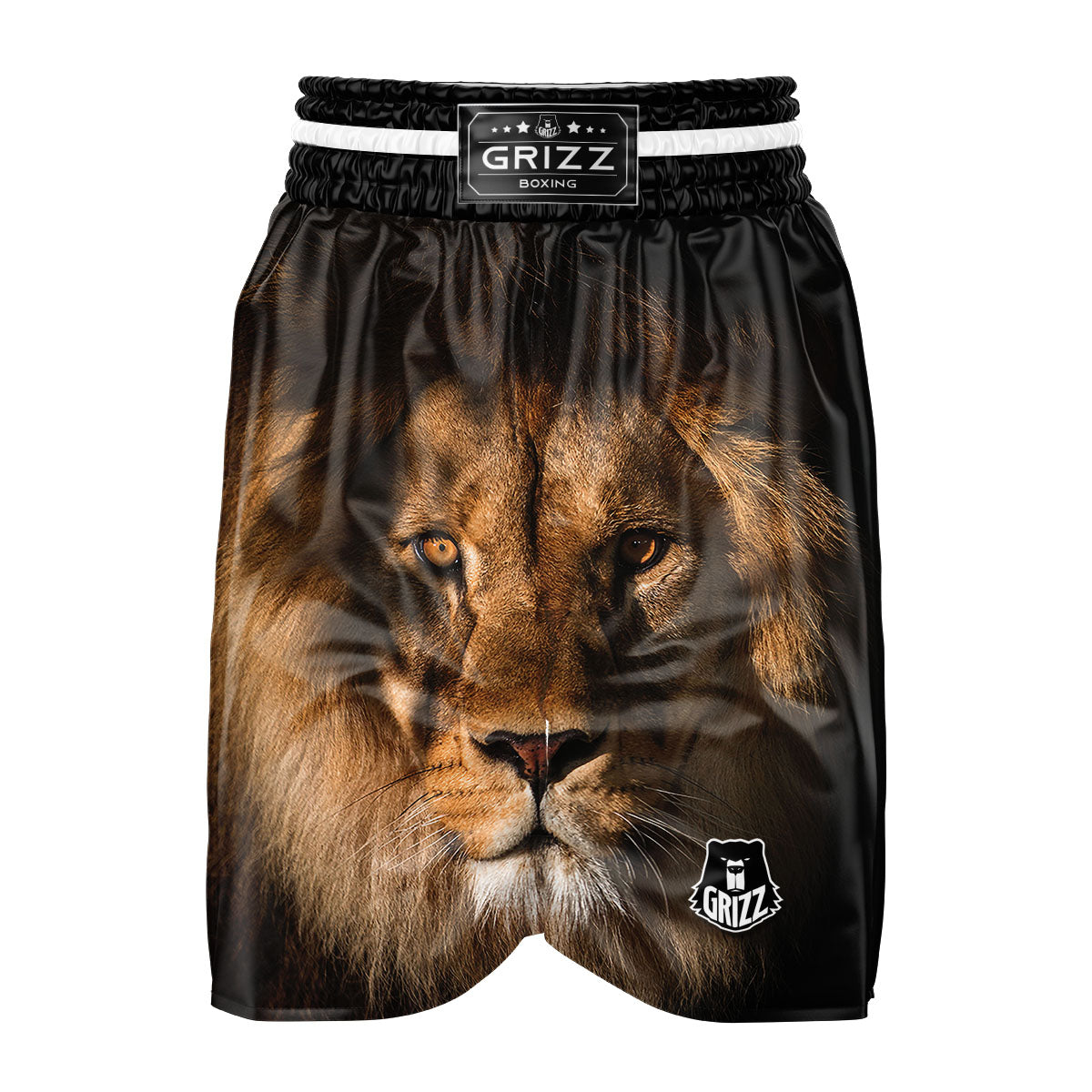 Portrait Leo Print Boxing Shorts-grizzshop