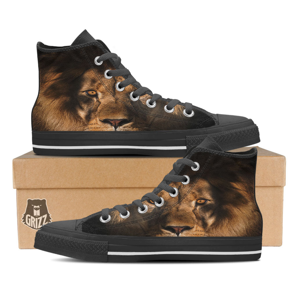 Portrait Leo Print High Top Shoes-grizzshop