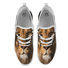 Portrait Leo Print White Athletic Shoes-grizzshop