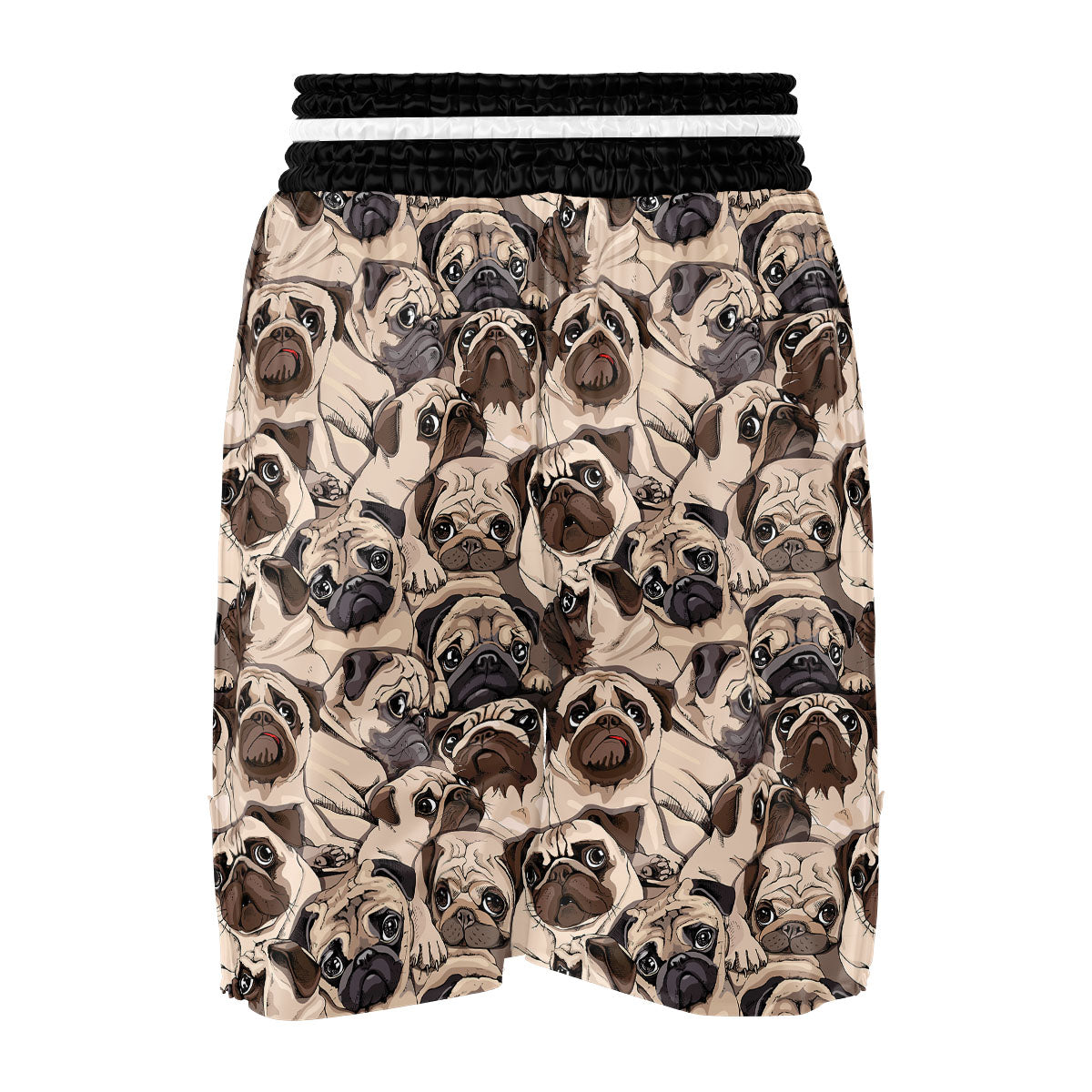 Portrait Pug Vintage Print Pattern Boxing Shorts-grizzshop