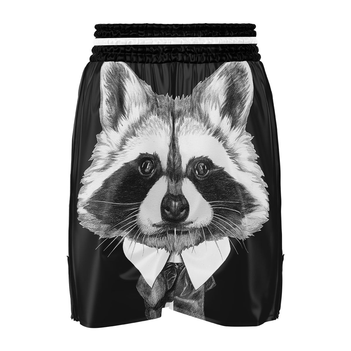 Portrait Raccoon Print Boxing Shorts-grizzshop