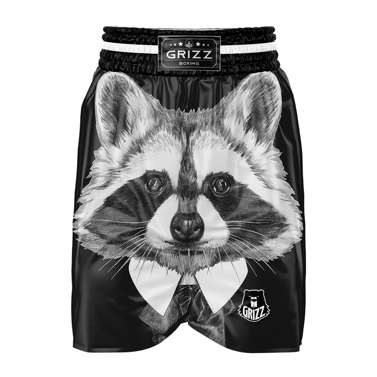 Portrait Raccoon Print Boxing Shorts-grizzshop