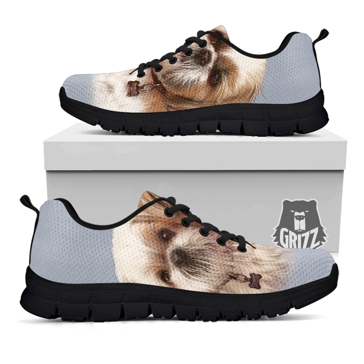 Portrait Shih Tzu Print Black Sneaker-grizzshop