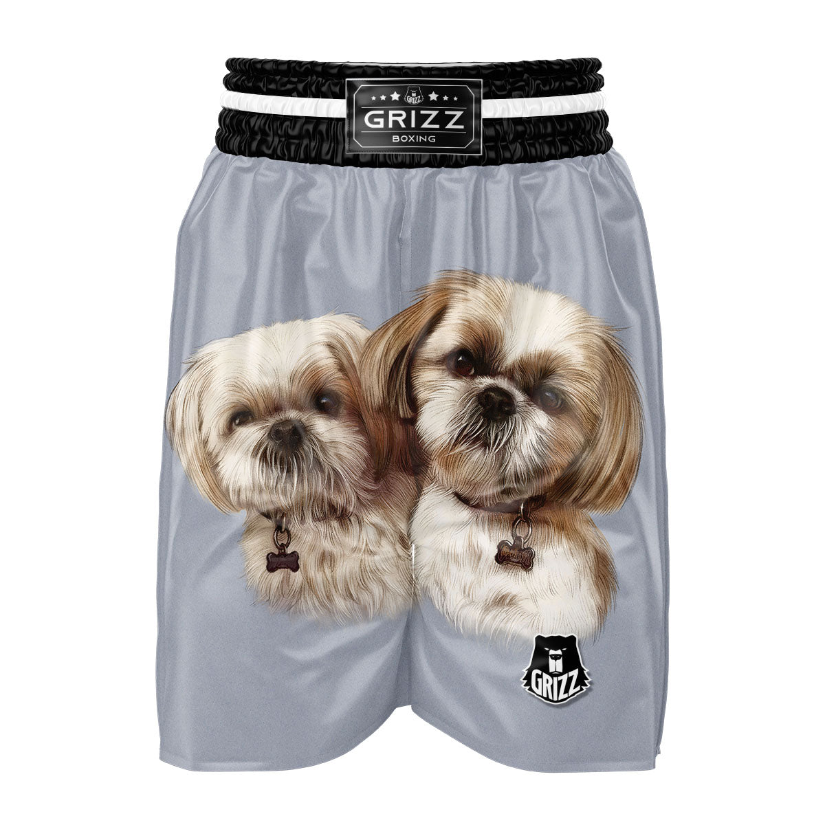 Portrait Shih Tzu Print Boxing Shorts-grizzshop