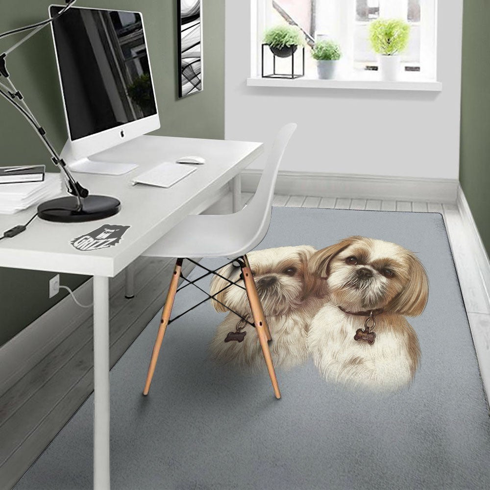 Portrait Shih Tzu Print Floor Mat-grizzshop
