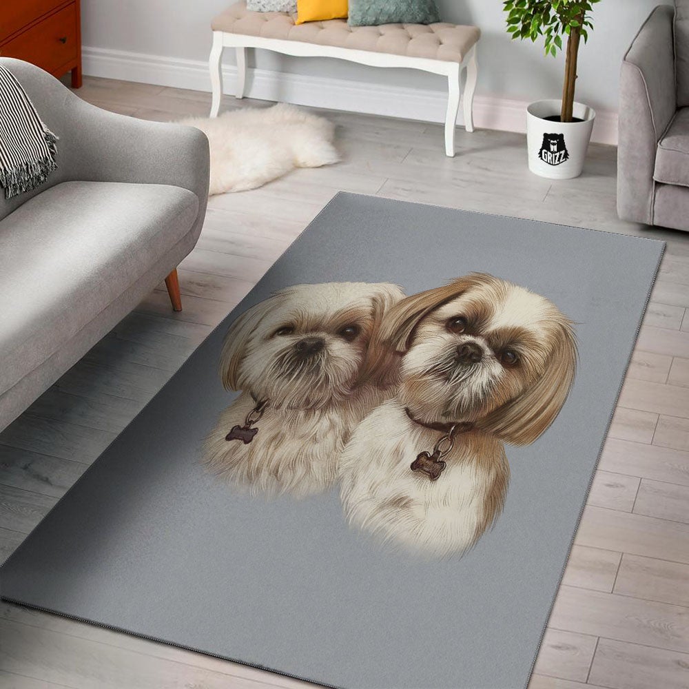 Portrait Shih Tzu Print Floor Mat-grizzshop