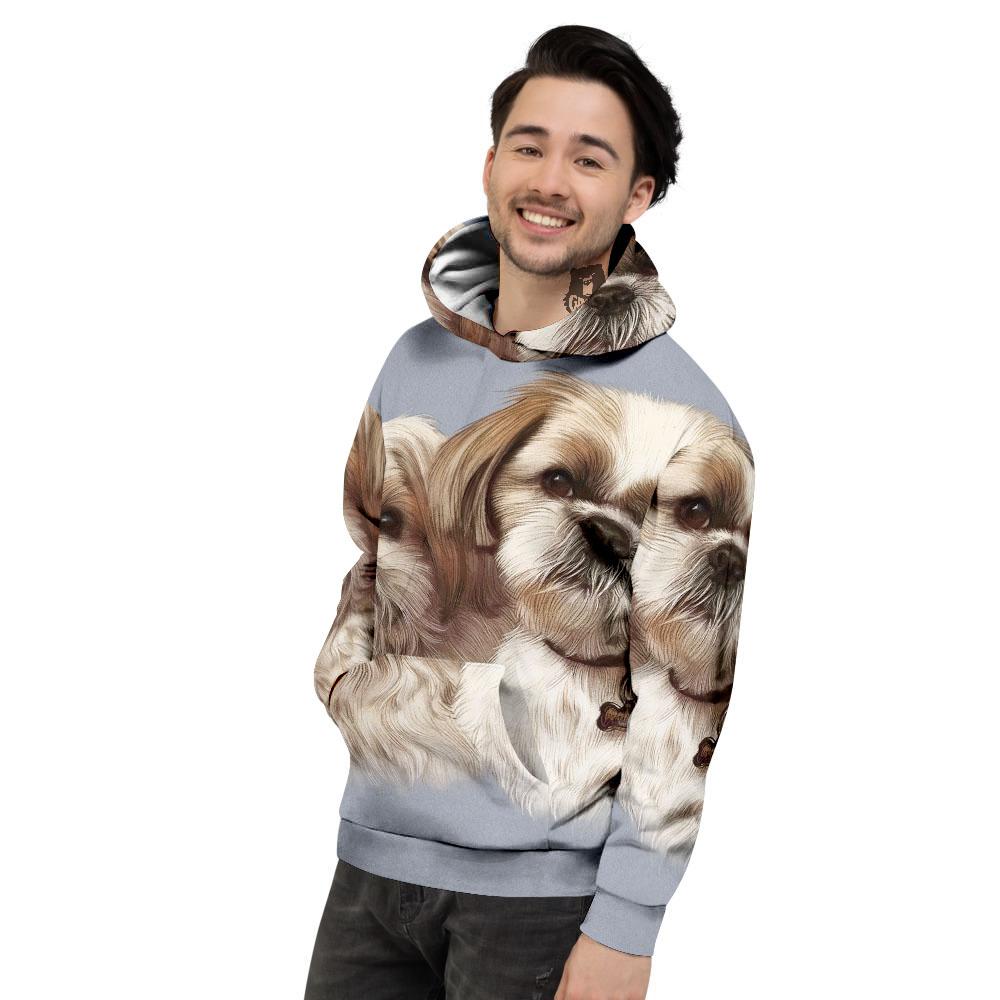 Portrait Shih Tzu Print Men's Hoodie-grizzshop