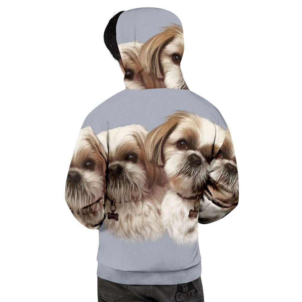 Portrait Shih Tzu Print Men's Hoodie-grizzshop