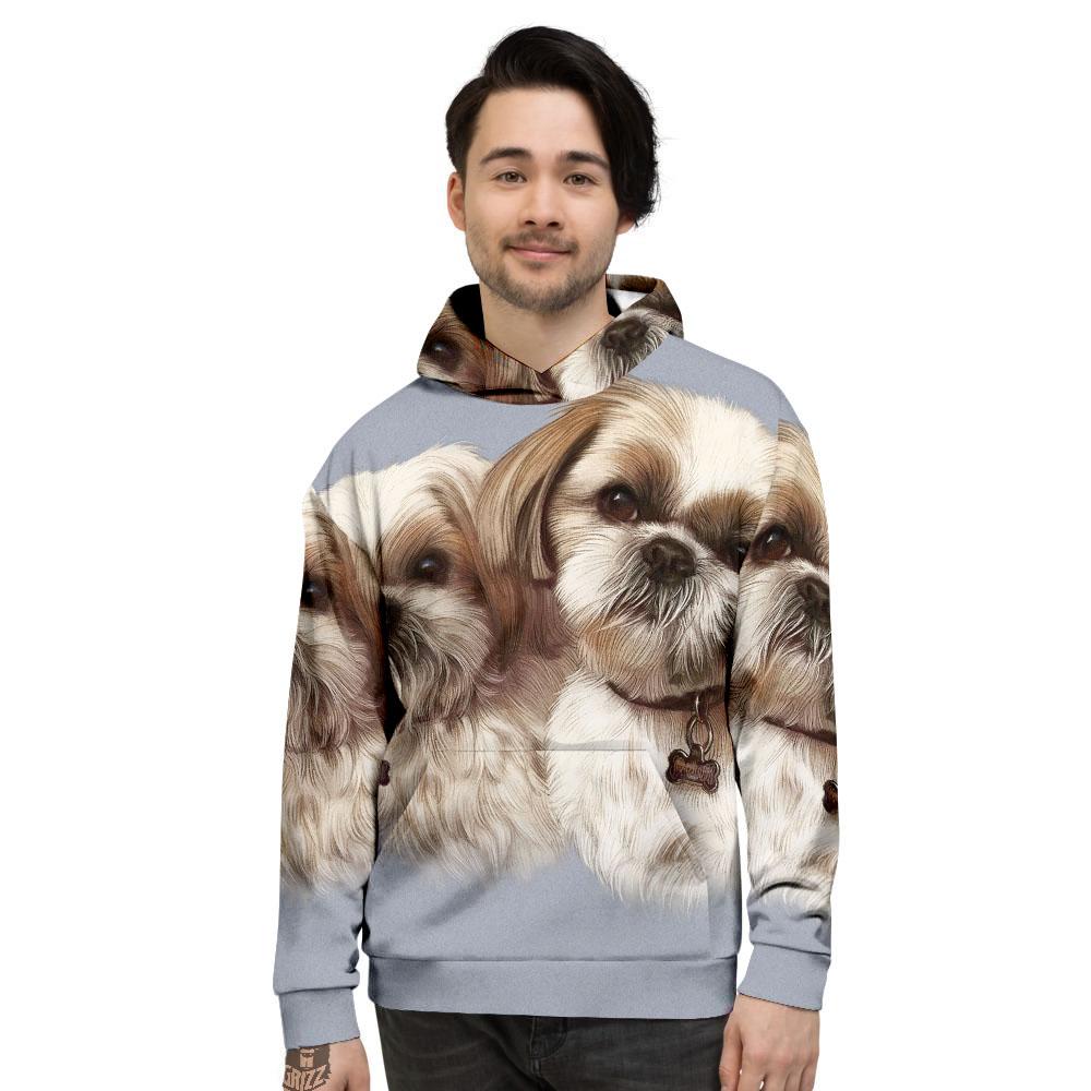 Portrait Shih Tzu Print Men's Hoodie-grizzshop