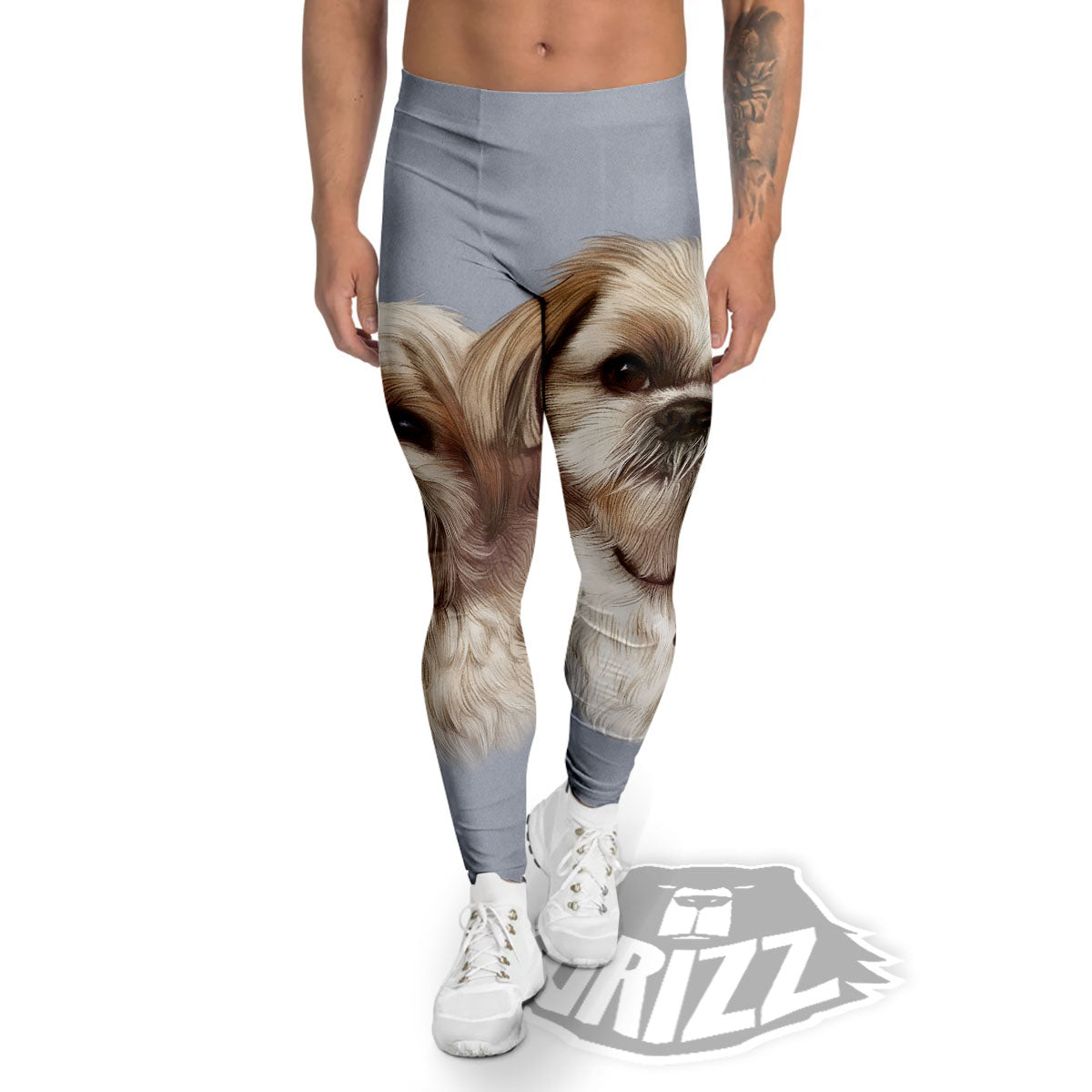 Portrait Shih Tzu Print Men's Leggings-grizzshop